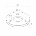 Base de poste de balaustrada para soldadura fi 85 mm – aço inoxidável AISI 304 acetinado, sistema 42,4 001-188 (2)