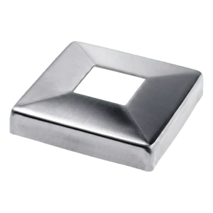 Roseta de mascaramento para balaustrada quadrada 108×108 mm para perfil 40×40 – aço inoxidável, polido