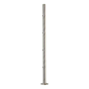 Poste de balaustrada de canto PINOX ø 42,4 mm não armado – aço inoxidável, cetim