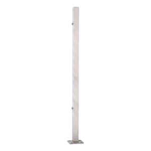 PINOX poste de balaustrada terminal 40x40 mm aço inoxidável AISI 304 acetinado – montagem no pavimento