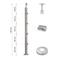 PSG Poste de balaustrada central passante ø 42,4 mm AISI 304 – 4 suportes, acetinado 001-204 (2)