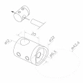 PSG Poste de balaustrada central passante ø 42,4 mm AISI 304 – 4 suportes, acetinado 001-204 (6)