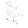 PSG poste de balaustrada de canto em aço AISI 304 ø42,4 mm H1060 mm com suportes para tubos ø12 mm 001-206 (5)