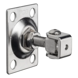 PSG dobradiça regulável para portão M12 com chapa 75×55 mm – aço inoxidável AISI 304