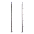 Poste de balaustrada passante PSG Ø42,4 mm em aço inoxidável AISI 304 – 4 suportes Ø12, montagem no pavimento 001-207 (1)