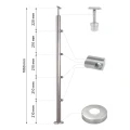 Poste de balaustrada passante PSG Ø42,4 mm em aço inoxidável AISI 304 – 4 suportes Ø12, montagem no pavimento 001-207 (2)