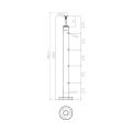 Poste de balaustrada passante PSG Ø42,4 mm em aço inoxidável AISI 304 – 4 suportes Ø12, montagem no pavimento 001-207 (4)