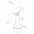 Poste de balaustrada passante PSG Ø42,4 mm em aço inoxidável AISI 304 – 4 suportes Ø12, montagem no pavimento 001-207 (7)